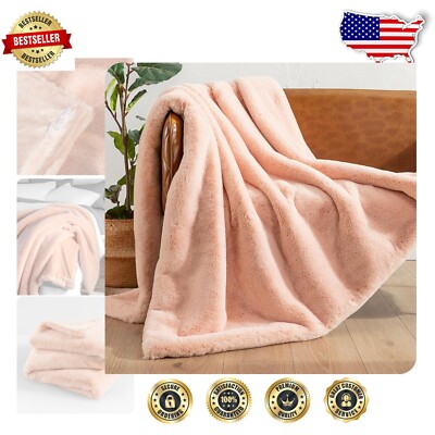 Fuzzy Plush Faux Fur Blanket - Cozy 60x47 inch Throw, Perfect for Winter Comfort-image