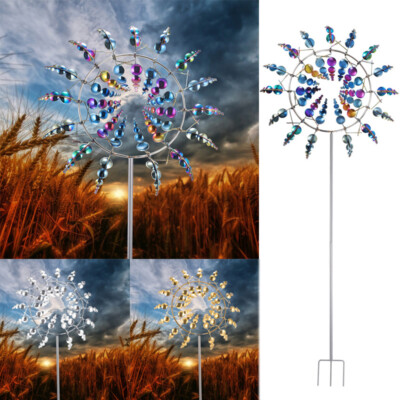 3D Windmill Kinetic Metal Sculpture Wind Spinner Yard Garden Outdoor Decoration-image