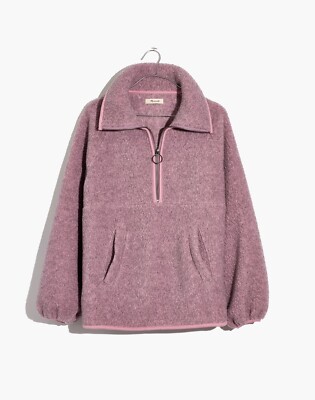 Women’s Madewell Polartec® Fleece Half-Zip Jacket Heathered Cherry Blossom Med-image