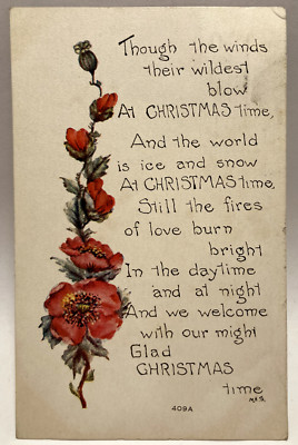 Glad Christmas, Though The Winds Their Wildest Blow, Vintage Postcard-image