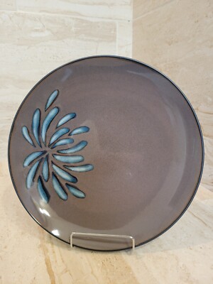 Pier 1 Blue Mum Dinner Plate Starburst Stoneware Discontinued 11.25” Brown READ-image
