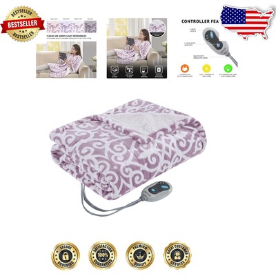 Lavender Lattice Heated Wearable Blanket – Cozy and Machine Washable Gift Wrap-image