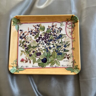 Design Imports, Ltd. Serving Melamine Tray ITALY Blueberries Grapes 5”x5.5-image