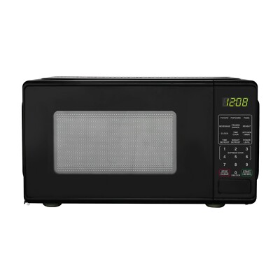 Mainstays 0.7 Cu ft Countertop Microwave Oven, 700 Watts, Black, 6 Quick-set-image