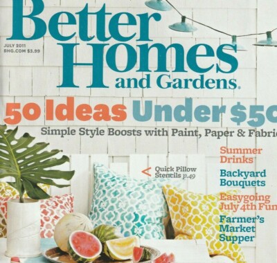 Better Homes and Gardens Magazine July 2011 Summer Drinks Farmer Market July 4th-image