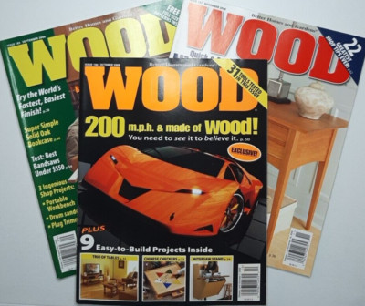Wood Magazine Lot of 3 Issues 2008 Better Homes Gardens Tool Reviews Woodworking-image