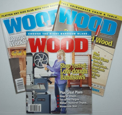 Wood Magazine Lot of 3 Issues 2018 Better Homes Gardens Tool Review DIY Projects-image
