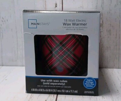 Mainstays wax warmer 16 Watt Electric Christmas Plaid Green/Red 4