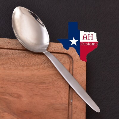 AH CUSTOMS S/S Chef Gray Kunz Sauce Spoon, Stainless Steel USA SELLER 9'SPOON-image