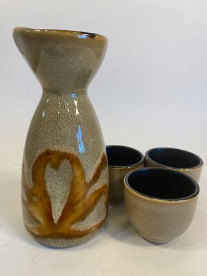 Pier 1 One Imports Kioko Design Sake Stoneware Ceramic Set/3 Cups-image