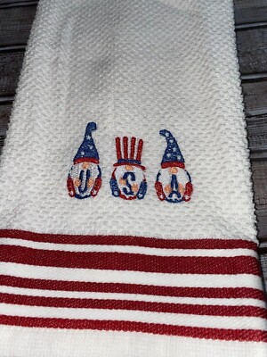 Embroidered Kitchen Hand Towel  Patriotic GNOMES USA  BS2815-image