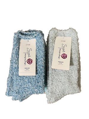 6 Pairs Secret Treasures Women's Cozy Soft Crew Socks Slipper Size 4-10 - NEW-image