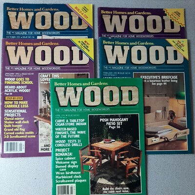 Wood Magazine Lot of 5 1991-2 Better Homes Gardens Plans Furniture Ideas Toys-image