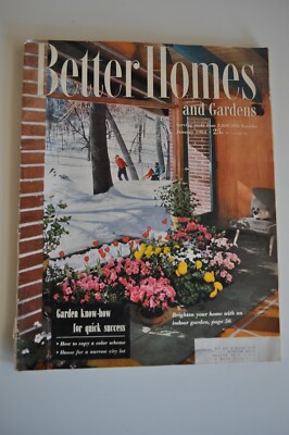 Vintage Better Homes & Gardens Magazine 1954 January -image