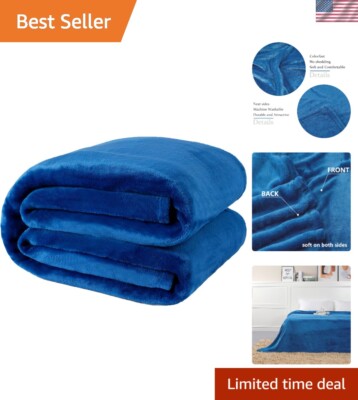 Super Soft Fleece Blanket Queen Size Flannel Bed Plush Cozy Microfiber Turquoise-image