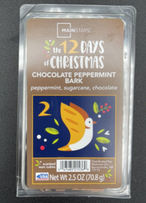 Mainstays The 12 Days of Christmas Chocolate Peppermint Bark Scented Wax Cubes-image