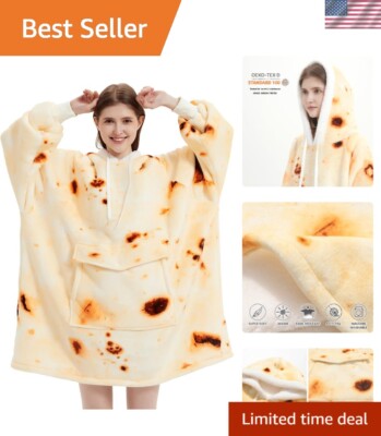 All-In-One Burrito Blanket Hoodie: Oversized Comfort for Lounging & Gifting-image