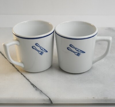 ROSANNA IMPORTS Dinnertime Pattern Coffee Tea Mug Cup Made in Poland-Set of 2-image