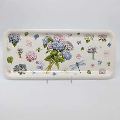 Italian Melamine Hydrangea Tray Floral Rectangle 15