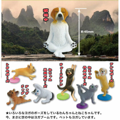 Yoga Dogs and Cats Mini Figure Collection Beagle French Bulldog Terrier-image