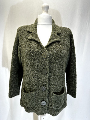 Edinburgh Woollen Mill Women's Cardigan UK 16 Green Acrylic/Wool/Polyester-image