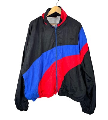 VTG 80s TODD 1 color block wind breaker jacket athletic sz 3X-image