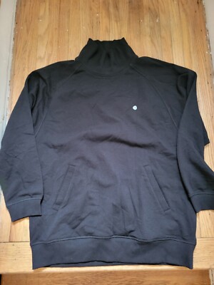 New EDDIE BAUER Motion Cozy Camp Turtleneck Sweatshirt - Small Black-image