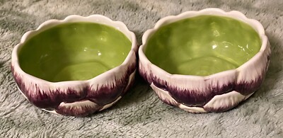 Pier 1 Imports 2 purple artichoke Bowls vegetable dish home decor-image