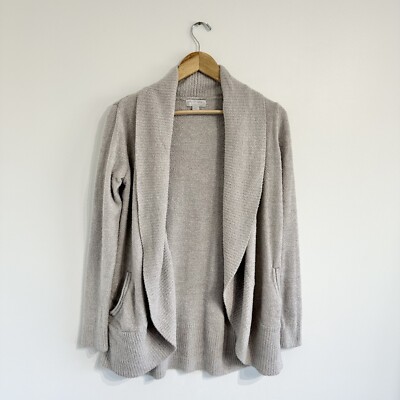 Barefoot Dreams CozyChic Lite Circle Cardigan M Taupe pewter sweater cozy soft-image