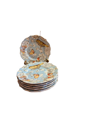  Pier 1 Elenore Bird Salad Plates A Set Of 6-image