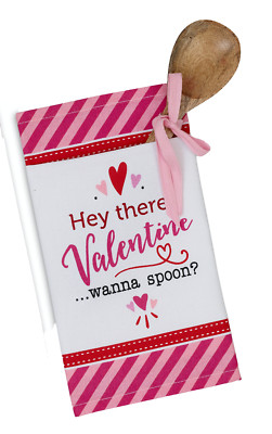 DII Design Imports Valentine's Day Dish Towel Wanna Spoon Gift Set Chef Cook-image