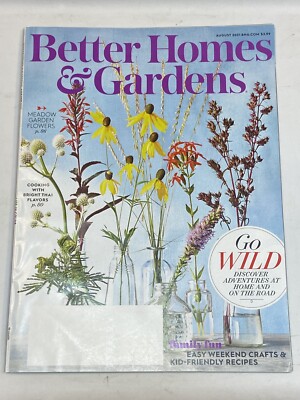 Better Homes Gardens Magazine Aug 2021 Go Wild Flowers Family Fun Craft Projects-image