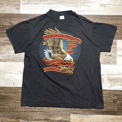 Vintage Sturgis Rally Week 1997 Ride With The Wind Eagle Harley Shirt XL Mens-image