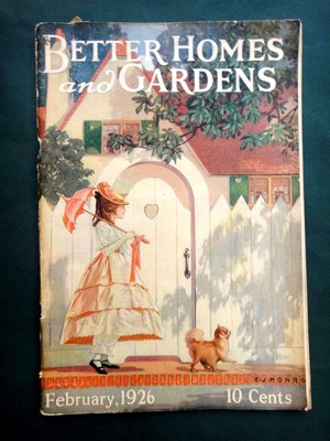 1926 FEB antique BETTER HOMES and GARDENS MAGAZINE C.J.MONROE COVER ART plan-image