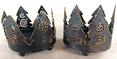 NEW Pier 1 Imports 2 Candle Holders Aluminum SKU 1850783 Made in Indonesia-image