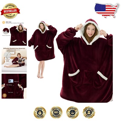 Durable Cozy Hoodie Blanket - One Size Fits All for Maximum Comfort Outdoors-image