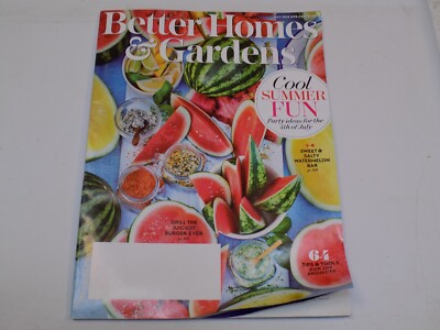Better Homes Gardens Magazine Jul 2018 Cool Summer Fun Salt Watermelon Bar Grill-image