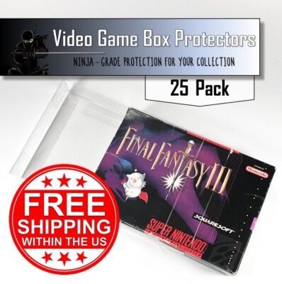 25 SNES Clear Plastic Box Protector Sleeve Case for Complete CIB Games-image