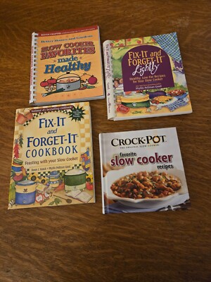 Slow Cooker Books Favorites Made Healthy-Lot of 4. Healthy, Feasting-LIKE NEW-image