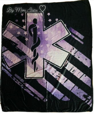 EMT US Flag Soft & Cozy Fleece Light Throw Blanket Or Decor 60 x 50 in EMT Gift/-image