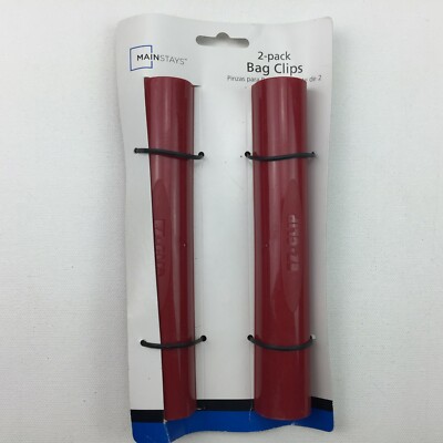 Mainstays EZ-Clip Red Potato Chip Storage Plastic Bag Clips Set of 2-image