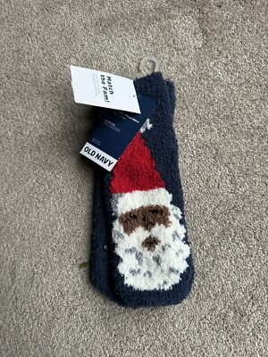 Old Navy Cozy Fuzzy Comfy Sock Unisex Santa Claus One Size - NEW - FREE SHIPPING-image