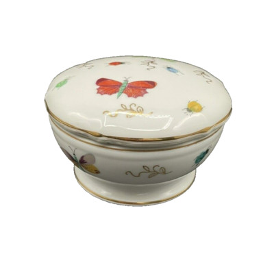 Lenville China Ardalt Imports Japan Hand Painted Butterfly Ladybug Trinket Dish-image