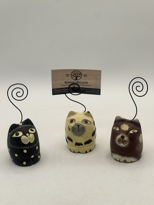 Pier 1 Imports Folk Art Cat Tail Photo Picture Recipe Card Note Holder-image