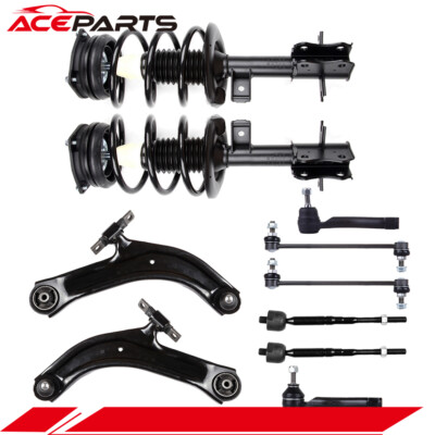 10PCS Front Complete Struts Control Arms Tie Rods For 2007-2012 Nissan Sentra-image