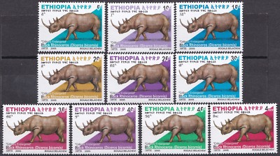 Ethiopia: 2005 Black Rhinoceros complete set, MNH-image