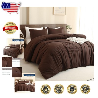 Luxurious Earthy Brown King Size Comforter Set for All-Season Cozy Elegance-image