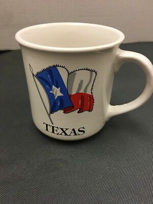 Texas coffee Mug Ceramic Red White Blue flag  Made In Korea A091-image