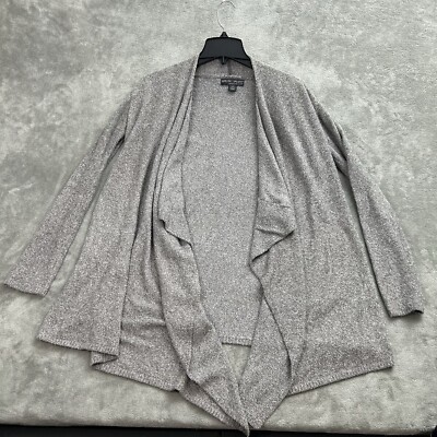 Barefoot Dreams Cardigan Sweater Women S/M Gray Open Front Bamboo Chic Lite Cozy-image