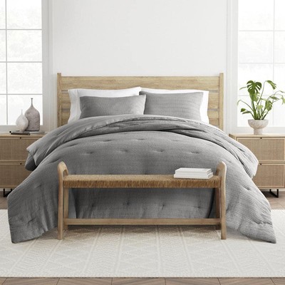 Becky Cameron Waffle Textured 3 Piece All Season Down-Alternative King Comforter-image